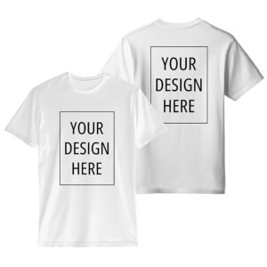 Custom Printed White T-Shirt – Front & Back Personalized Crewneck Tee