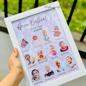Personalized Baby Birth Details Photo Frame – Customized Newborn Stats Frame with Photos