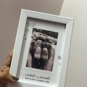 Personalized Minimalist Baby Feet Keepsake Photo Frame – "Worth The Wait" Custom Birth Details Frame