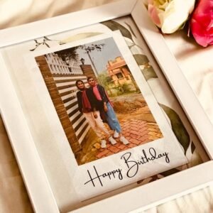 Personalized Aesthetic Botanical Polaroid Photo Frame – Custom Birthday Gift
