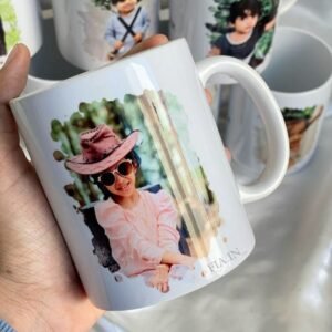 Personalized Watercolor Portrait Ceramic Coffee Mug – Custom Kids & Birthday Photo Mug