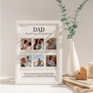 Personalized Father’s Day Polaroid Grid Frame – Custom Dad Photo Keepsake Poster