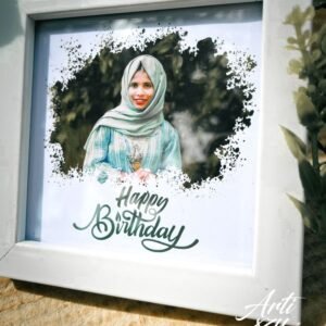 Custom Brush Splash Square Photo Frame – Personalized Birthday Keepsake