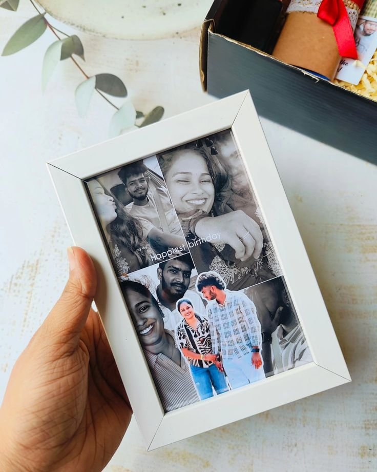 Personalized Mini White Photo Frame with Custom Quote & Torn Paper Effect - Image 2