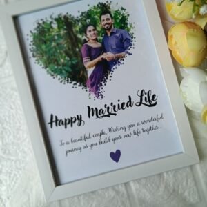 Heart-Shaped Splatter Art Personalized Photo Frame | Anniversary & Wedding Gift