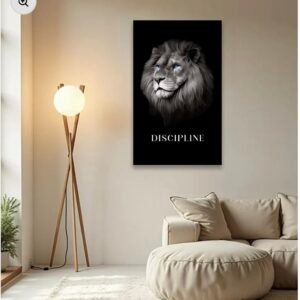 Aesthetic "Execution" Lion Portrait Motivational Wall Art Frame