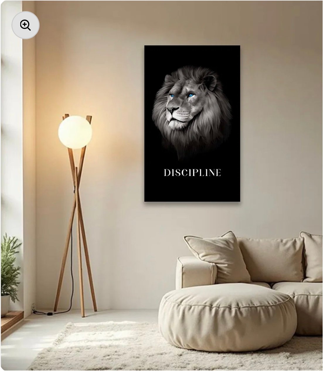 Aesthetic "Execution" Lion Portrait Motivational Wall Art Frame