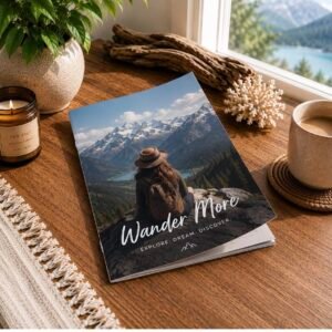 Personalized "Wander More" Travel Photo Book | Custom Softcover Diary Album