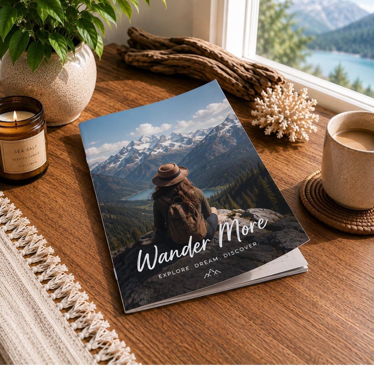 Personalized "Wander More" Travel Photo Book | Custom Softcover Diary Album