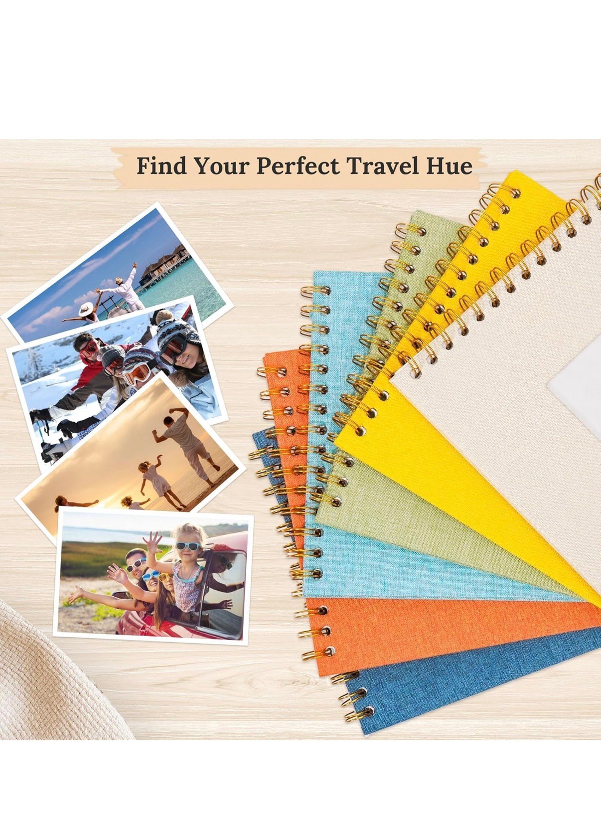 Premium Linen Spiral Scrapbook Photo Album with Custom Cover Window - Image 3