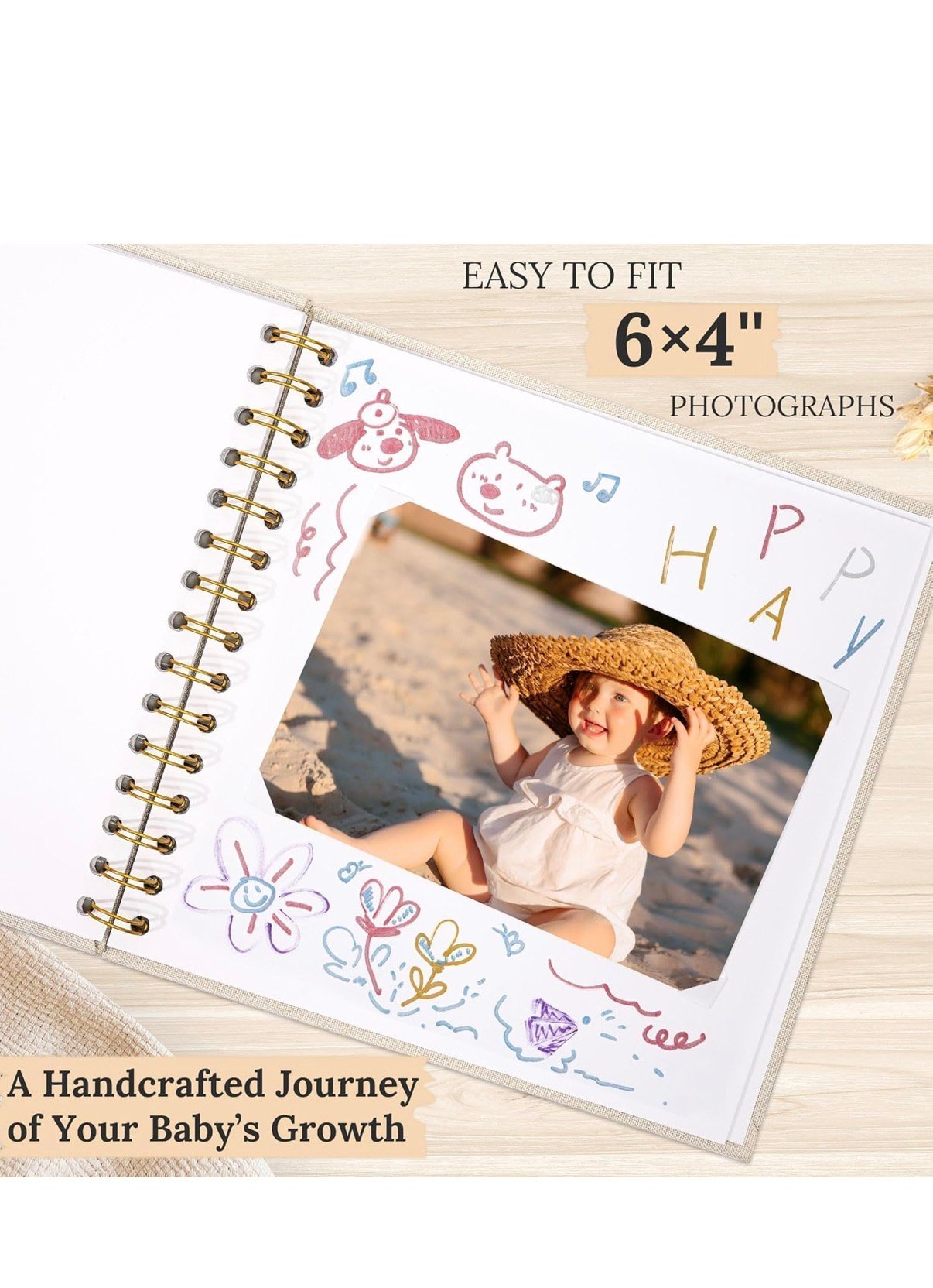Premium Linen Spiral Scrapbook Photo Album with Custom Cover Window - Image 5