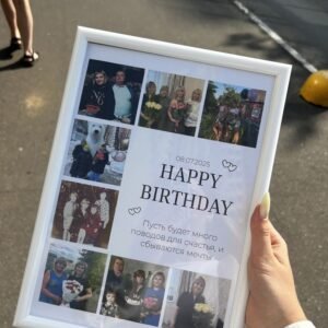Personalized Multi-Photo Birthday Collage Frame – Custom Memory Poster