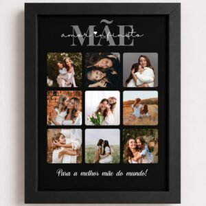 Personalized Dark Theme Mom Infinite Love Photo Frame – Custom Mother’s Day Grid Keepsake