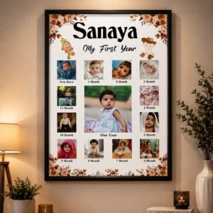 Personalized "My First Year" Baby Milestone Photo Collage Frame