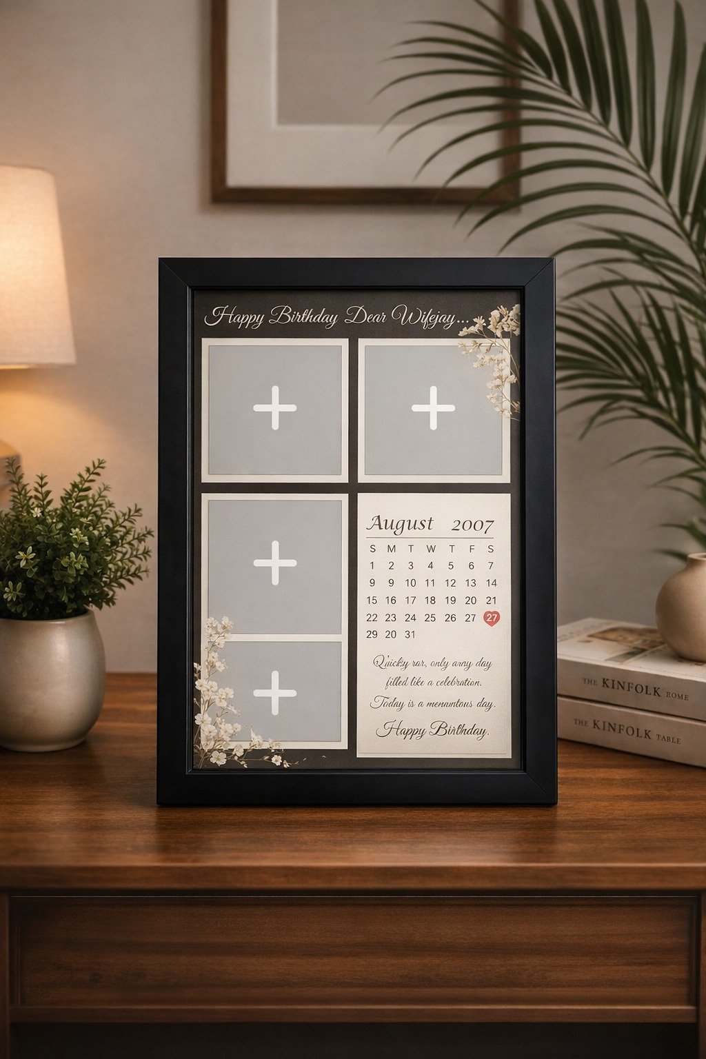 Custom Birthday Collage Frame with Special Date Highlight - Image 2