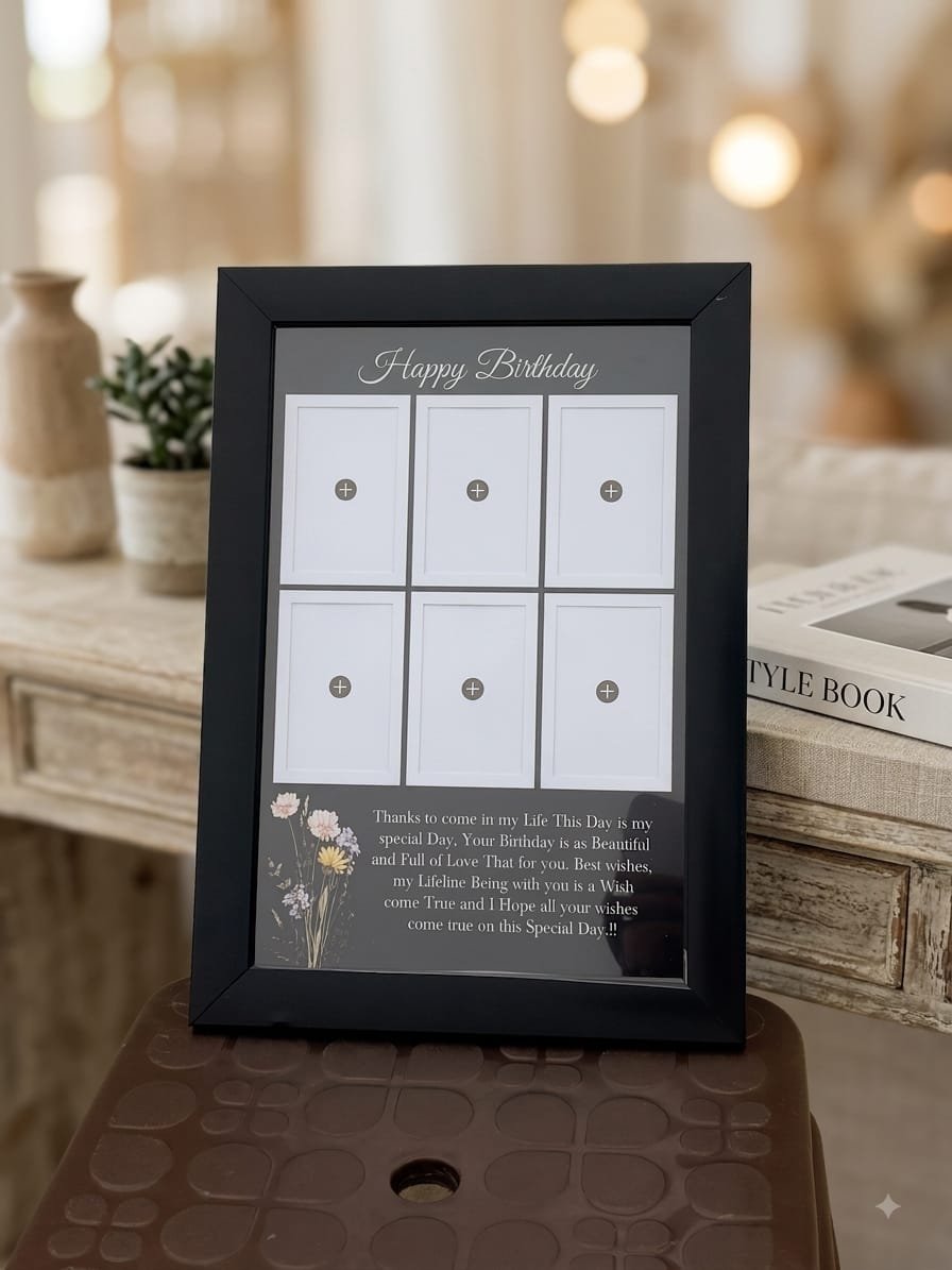 Custom 6 Photo Birthday Collage Frame with Personalized - Image 3