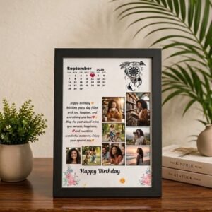 Custom Calendar Birthday Collage Frame with 6 Photos & Dreamcatcher Design