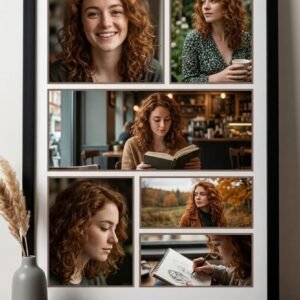 Modern Minimalist 6-Photo Anniversary Collage Frame