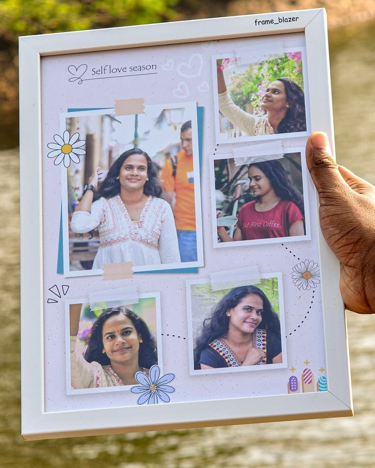 Personalized Aesthetic Photo Collage Frame – "Self Love Season" Multi-Photo Wall & Table Frame