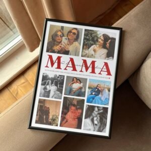 Personalized Red Typography Mom Photo Frame – Custom Multi-Photo Keepsake Frame
