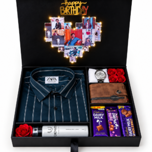 Personalized Birthday Hamper with Photo Collage, Shirt, Wallet & Gifts