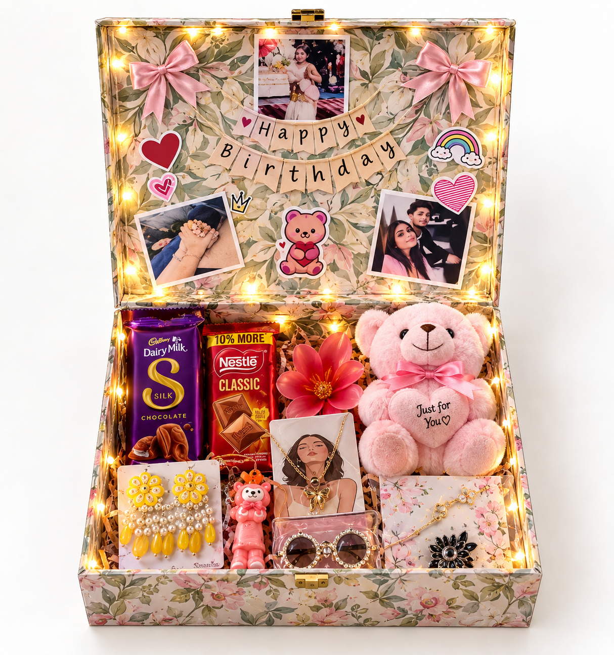 Personalized Birthday Surprise Box with Teddy
