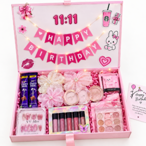 Pink Beauty & Self-Care Gift Box with Makeup